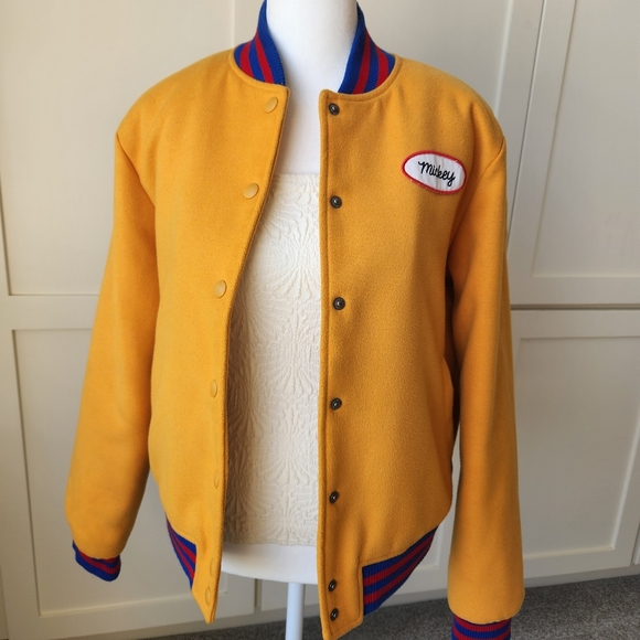 Varsity Jacket Mickey Mouse Disney X Forever 21 Patches Quilted Sporty Cute S - Picture 3 of 17